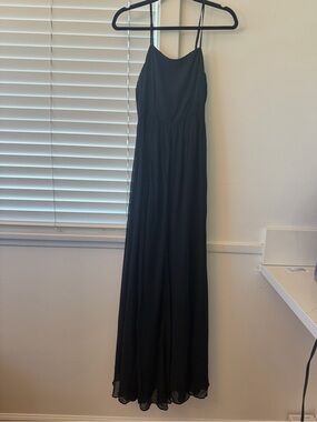 Reformation Black Spaghetti-Strap Maxi Dress